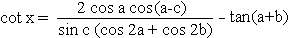 trig. expression for cot x