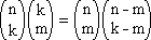 C(n,k) * C(k,m) = C(n,m) * C(n-m,k-m)