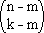 C(n-m,k-m)