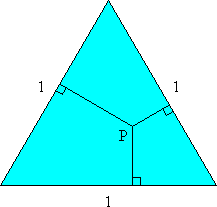 Equilateral triangle containing point P.
