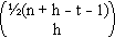 C((n + h - t - 1)/2, h)