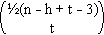 C((n - h + t - 3)/2, t)