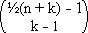 C((n+k)/2 - 1, k-1)